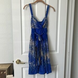 Anthropologie Blue and Cream Summer Dress